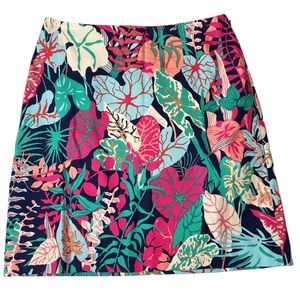 NWT Talbots Tropical Hawaiian Print Floral Fern Leaf Multicolor Skirt Size 6